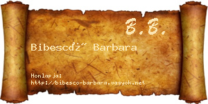 Bibescó Barbara névjegykártya